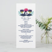 Funky Floral Wedding Menu Kaart (Staand voorkant)