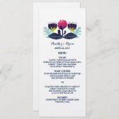 Funky Floral Wedding Menu Kaart (Voorkant / Achterkant)