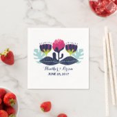 Funky Floral Wedding Paper Napkins Servet (Insitu)