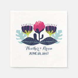 Funky Floral Wedding Paper Napkins Servet