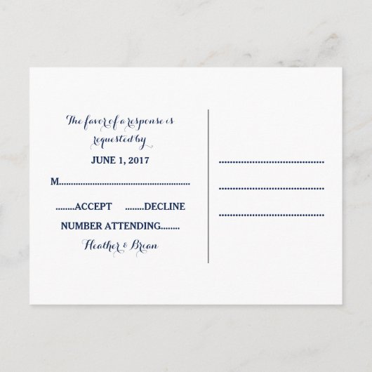 Funky Floral Wedding RSVP Briefkaart (Achterkant)