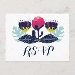 Funky Floral Wedding RSVP Briefkaart