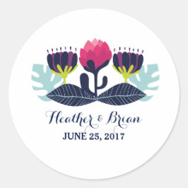 Funky Floral Wedding Stickers