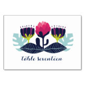 Funky Floral Wedding Table Kaart (Achterkant)