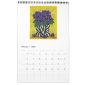 Funky Florals kalender met één pagina (Feb 2026)