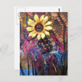 Funky Flower Briefkaart (Voorkant / Achterkant)