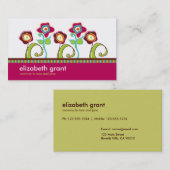 Funky Flower Business Calling cards Contactkaartje (Voorkant / Achterkant)