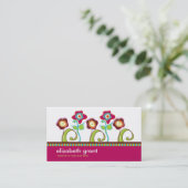 Funky Flower Business Calling cards Contactkaartje (Staand voorkant)