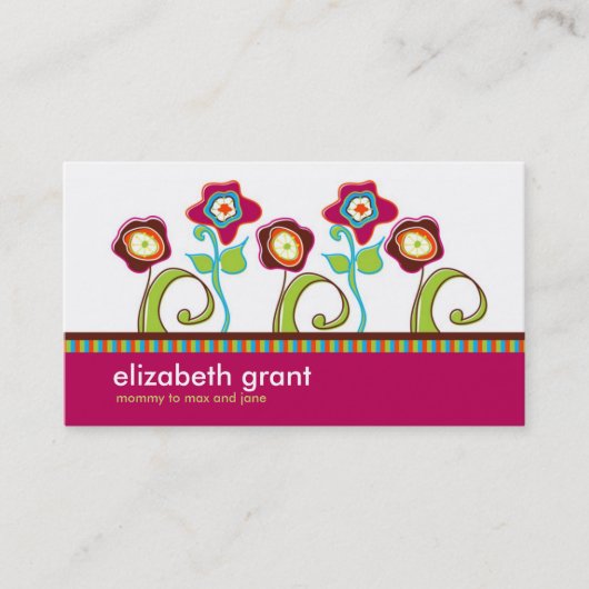 Funky Flower Business Calling cards Contactkaartje (Voorkant)
