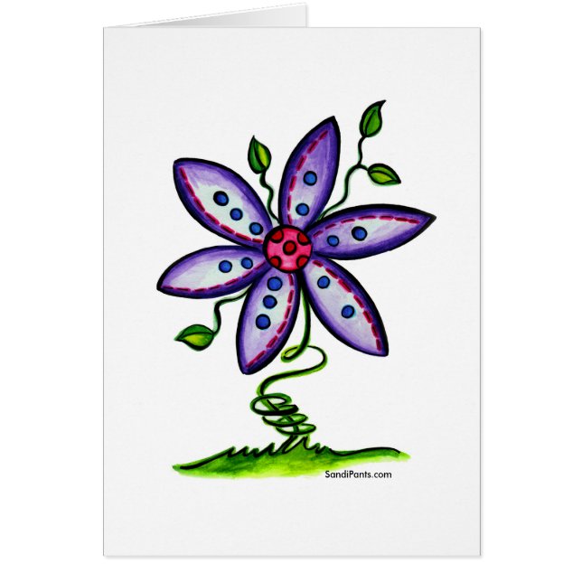 Funky Flower Card ~ Blank Inside (Voorkant)
