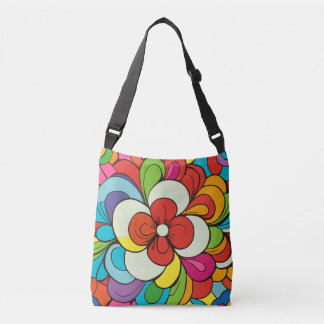 Funky Flower Digitale Kunst Kleurrijk Crossbody Tas