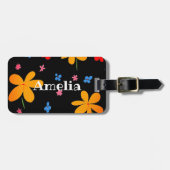 Funky Flower gepersonaliseerd Bagagelabel (Voorkant horizontaal)