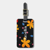 Funky Flower gepersonaliseerd Bagagelabel (Voorkant verticaal)