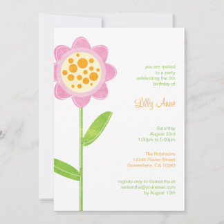 Funky Flower Girls Birthday Party Kaart