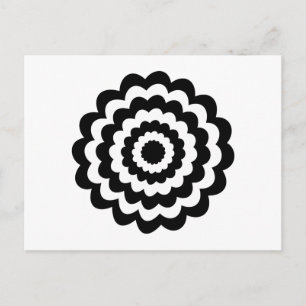 Funky Flower in Black and White. Briefkaart