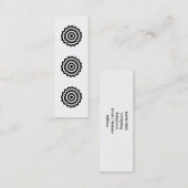 Funky Flower in Black and White. Mini Visitekaartje (Voorkant / Achterkant)