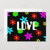 Funky Flower Love Explosion Briefkaart (Voorkant / Achterkant)
