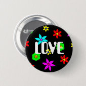 Funky Flower Love Explosion Ronde Button 5,7 Cm (Voorkant /achterkant)