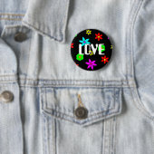 Funky Flower Love Explosion Ronde Button 5,7 Cm (In situ)