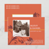 Funky Flower Photo Save the Date Briefkaart (Voorkant / Achterkant)