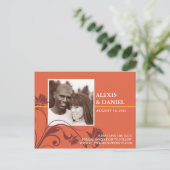 Funky Flower Photo Save the Date Briefkaart (Staand voorkant)