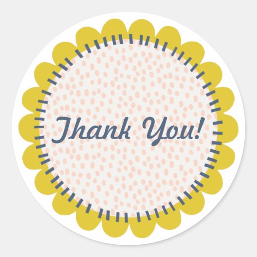 Funky Flower Ronde Sticker (Voorkant)