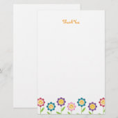 Funky Flower Row Hartelijk dank Briefpapier (Voorkant / Achterkant)