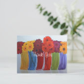 Funky Flower Vases Dankuwel Briefkaart (Staand voorkant)