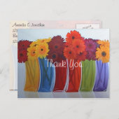 Funky Flower Vases Dankuwel Briefkaart (Voorkant / Achterkant)