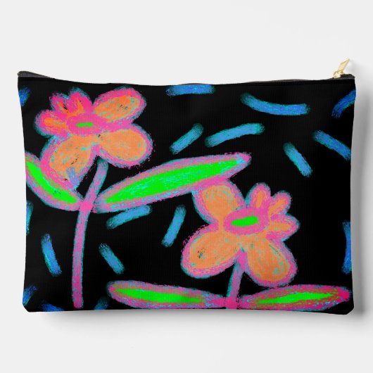 Funky Flowers Abstract Art Zippered Pouch Etui (Achterkant)
