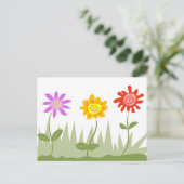 Funky Flowers Briefkaart (Staand voorkant)