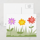Funky Flowers Briefkaart (Voorkant / Achterkant)