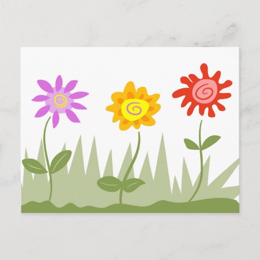 Funky Flowers Briefkaart (Voorkant)
