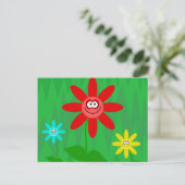 Funky Flowers Briefkaart (Staand voorkant)