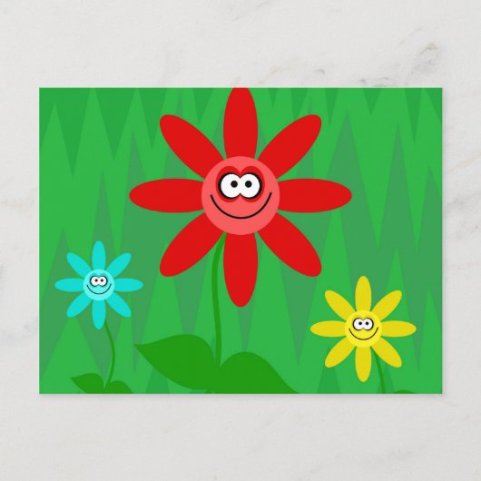 Funky Flowers Briefkaart (Voorkant)