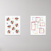 Funky Flowers en Lijsten Mid Century Modern Muurkunst Sets (Voorkant)