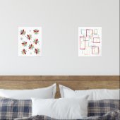 Funky Flowers en Lijsten Mid Century Modern Muurkunst Sets (Slaapkamer)