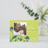 Funky Flowers Foto Opslaan van de datum Briefkaart (Staand voorkant)