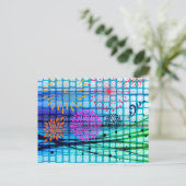 Funky Flowers Light Rays Abstract Design Briefkaart (Staand voorkant)