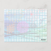 Funky Flowers Light Rays Abstract Design Briefkaart (Achterkant)