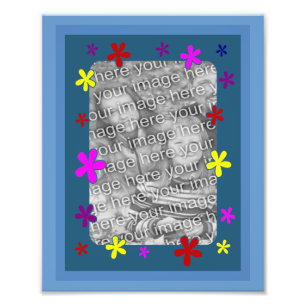 Funky Flowers Lijst Uw Foto Template Foto Afdruk