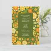 Funky Flowers - Modern Graduation Party Kaart (Staand voorkant)