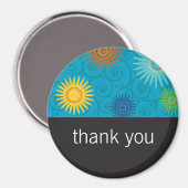 Funky Flowers op Aqua Magnet (Voorkant / Achterkant)