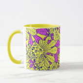 Funky Flowers Paarse geel Mok Cup (Links)