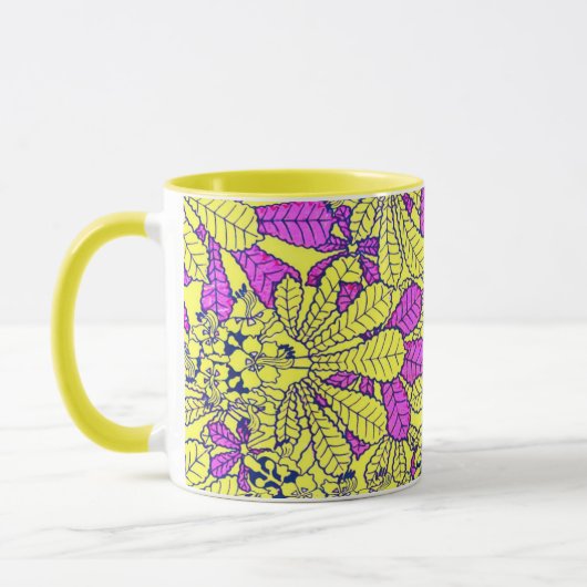 Funky  Flowers Paarse geel Mok Cup (Links)