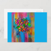 Funky Flowers Postcard Briefkaart (Voorkant / Achterkant)