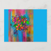 Funky Flowers Postcard Briefkaart (Voorkant)