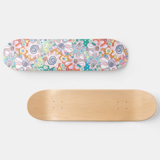 Funky Flowers Skateboard (Horizontaal)