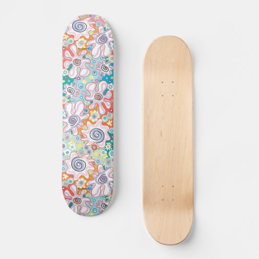 Funky Flowers Skateboard (Voorkant)