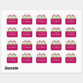 Funky Flowers Square Book Labels (Vel)